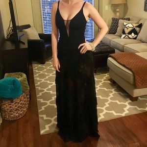 avaline pleated gown